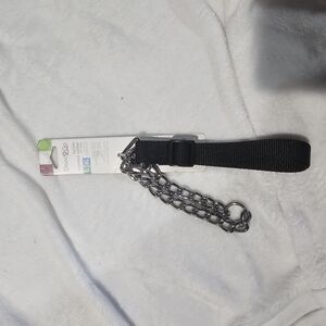 Black and Silver Dog Collar with Chain